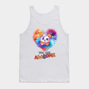 Fluffy: "You are awsome" collorful, cute, furry animals Tank Top